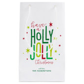 クリスマスすてき「ホリーパーソナライズされた」 スモールペーパーバッグ (正面)