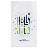 クリスマスすてき「ホリーパーソナライズされた」 スモールペーパーバッグ (裏面)