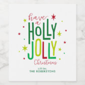 クリスマスすてき「ホリーパーソナライズされた」 ワインラベル (シングルラベル)