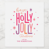 クリスマスすてき「ホリーパーソナライズされた」 ワインラベル (シングルラベル)