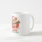 クリスマスそりと可愛い仔犬 コーヒーマグカップ (正面右)