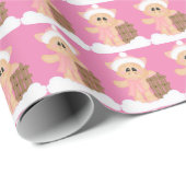 クリスマスそりに乗る豚ラッピング紙 ラッピングペーパー (ロールコーナー)