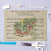 クリスマスそりの音楽シートステンドデコップル 薄葉紙 (クラフト)