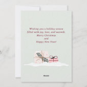 クリスマスそりは贈り物でいっぱいで、ライトグリーン シーズンカード (裏面)