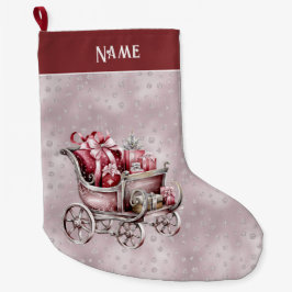 クリスマスそりギフトホリデイストッキング ラージクリスマスストッキング