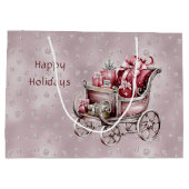 クリスマスそりギフトホリデイ抱き枕 ラージペーパーバッグ (裏面)