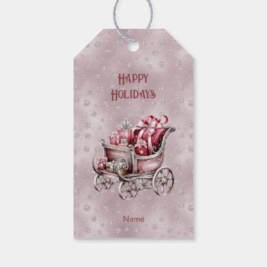 クリスマスそりギフトホリデーギフトラベル ギフトタグ (裏面)