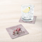 クリスマスそりギフトホリデー紙コースター スクエアペーパーコースター (インサイチュ)