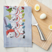 クリスマスそり キッチンタオル (四つ折り)