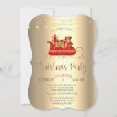 クリスマスそり,ストリングライト金ゴールド会社 招待状 (正面)