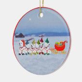 クリスマスそり セラミックオーナメント (左)