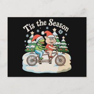クリスマスだね！カエルとトードと自転車とサンタとクリスマスとXmas シーズンポストカード