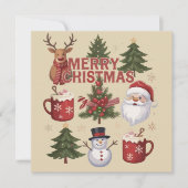 クリスマスだね! クリスマスツリーサンタラテ Xmas シーズンカード (正面)