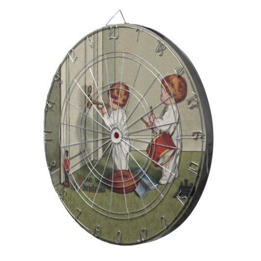 クリスマスだよ!かわいい子供のイラスト ダーツボード (正面右)