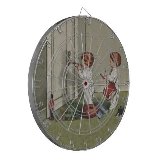 クリスマスだよ!かわいい子供のイラスト ダーツボード (正面左)