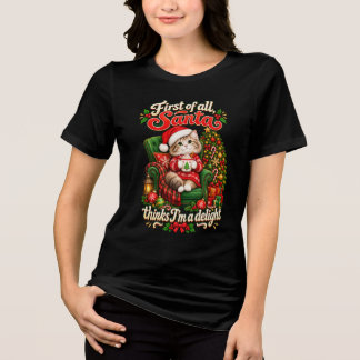 クリスマスだよ!愉快なネコちゃん トライブレンドTシャツ