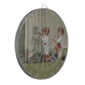 クリスマスだよ 起きて！かわいい子供のイラスト ダーツボード (正面左)