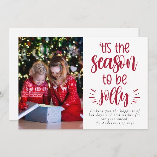 クリスマスだよ、陽気になろう フォトです シーズンカード (正面/裏面)