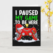 クリスマスだ！ゲームを一時停止してここに来た、楽しいゲーマー野郎 カード (黄色い花)