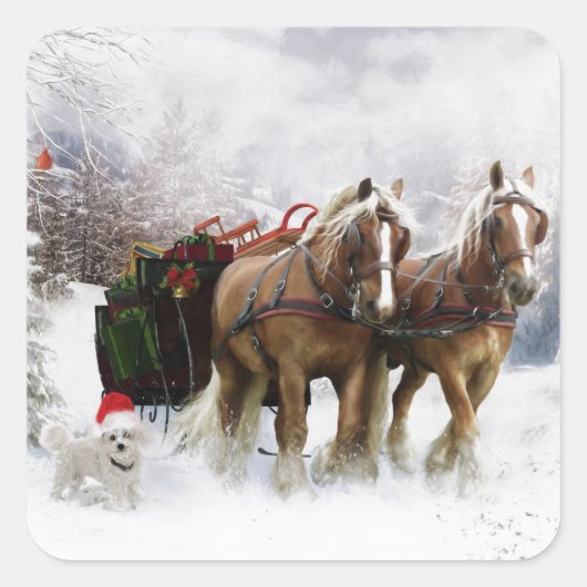 クリスマスだ スクエアシール (正面)