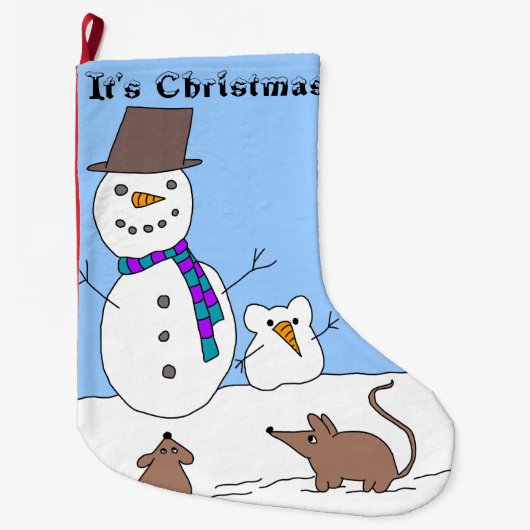 クリスマスだ！スノーラッツクリスマスストッキング ラージクリスマスストッキング (正面)