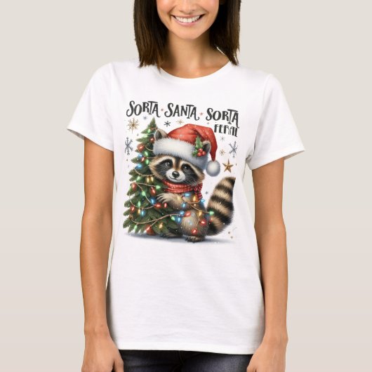 クリスマスっぽいサンタっぽい野生児 Tシャツ (正面)