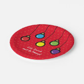 クリスマスつるのオーナメントホリデーお祝い ペーパープレート (アングル)