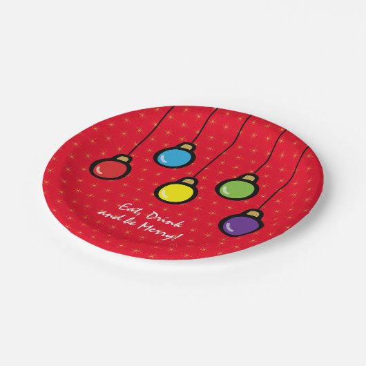 クリスマスつるのオーナメントホリデーお祝い ペーパープレート (アングル)