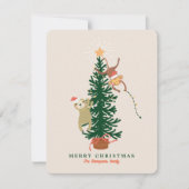 クリスマスつるの木から出たナマケモノ シーズンカード (正面)