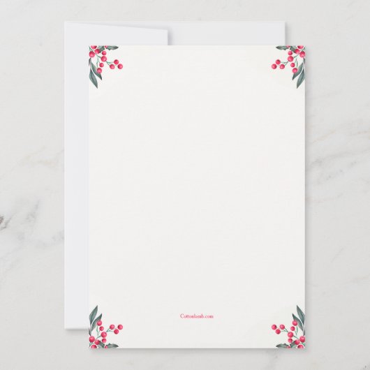 クリスマスつるストッキングと気に招待状 招待状 (裏面)