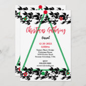 クリスマスつる植物季節のごあいさつ招待状 招待状 (正面/裏面)