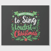クリスマスで一番声大きく歌いそう ラッピングペーパー (フラット)
