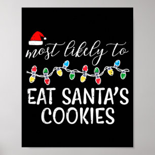 クリスマスで最もありそうなこと サンタのクッキーを食べる クリスマスマッチ ポスター
