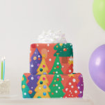 クリスマスで最も可愛い漫画カラフルの木 ラッピングペーパー<br><div class="desc">クリスマスで最も可愛いカラフル漫画の木。</div>