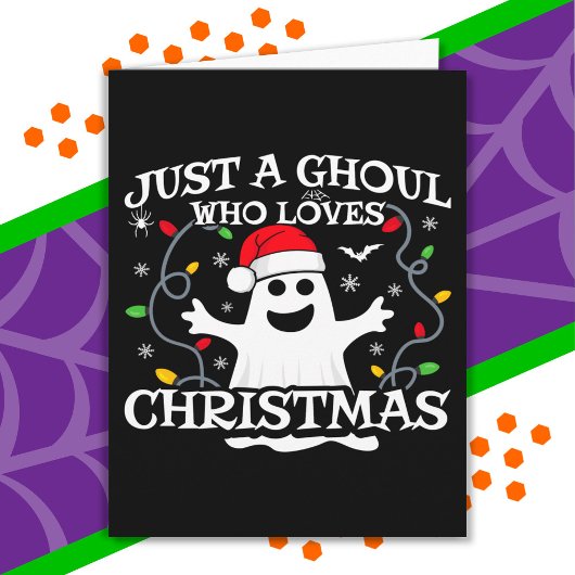 クリスマスで面白いハロウィーンが大好きな少女 カード