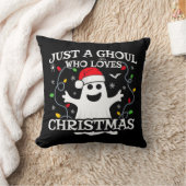 クリスマスで面白いハロウィーンが大好きな少女 クッション (ブランケット)