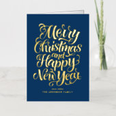 クリスマスとお正月おめでとう 箔シーズンカード (正面)