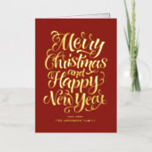 クリスマスとお正月おめでとう 箔シーズンカード (正面)