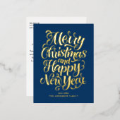 クリスマスとお正月おめでとう 箔シーズンポストカード (正面/裏面)