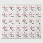 クリスマスとお正月に野球のハッピーホリデー ラッピングペーパー (フラット)