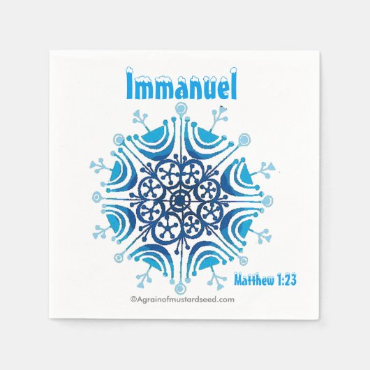 クリスマスとともに神インマヌエル スタンダードカクテルナプキン (正面)