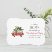 クリスマスとともに...ヴィンテージ水彩画のバン シーズンカード (スタンド正面)