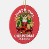 クリスマスとアニメを愛する少女に過ぎない小妖精や小人 セラミックオーナメント (右)