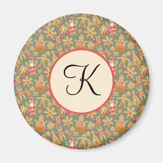 クリスマスとイニシャル マグネット (正面)