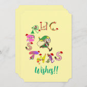 クリスマスとエルフのご挨拶！ シーズンカード (正面/裏面)