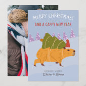 "クリスマスとカピバラの新年おめでとう" シーズンカード (正面/裏面)