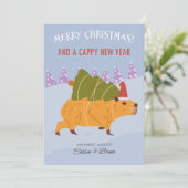 "クリスマスとカピバラの新年おめでとう" シーズンカード (スタンド正面)