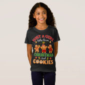 クリスマスとクッキーの生姜が大好きな女の子 Tシャツ (正面フル)