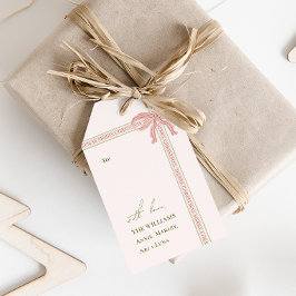 クリスマスとクリスマスのグランドミレニアルのコケット ギフトタグ