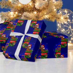 クリスマスとクリスマスラビット ラッピングペーパー